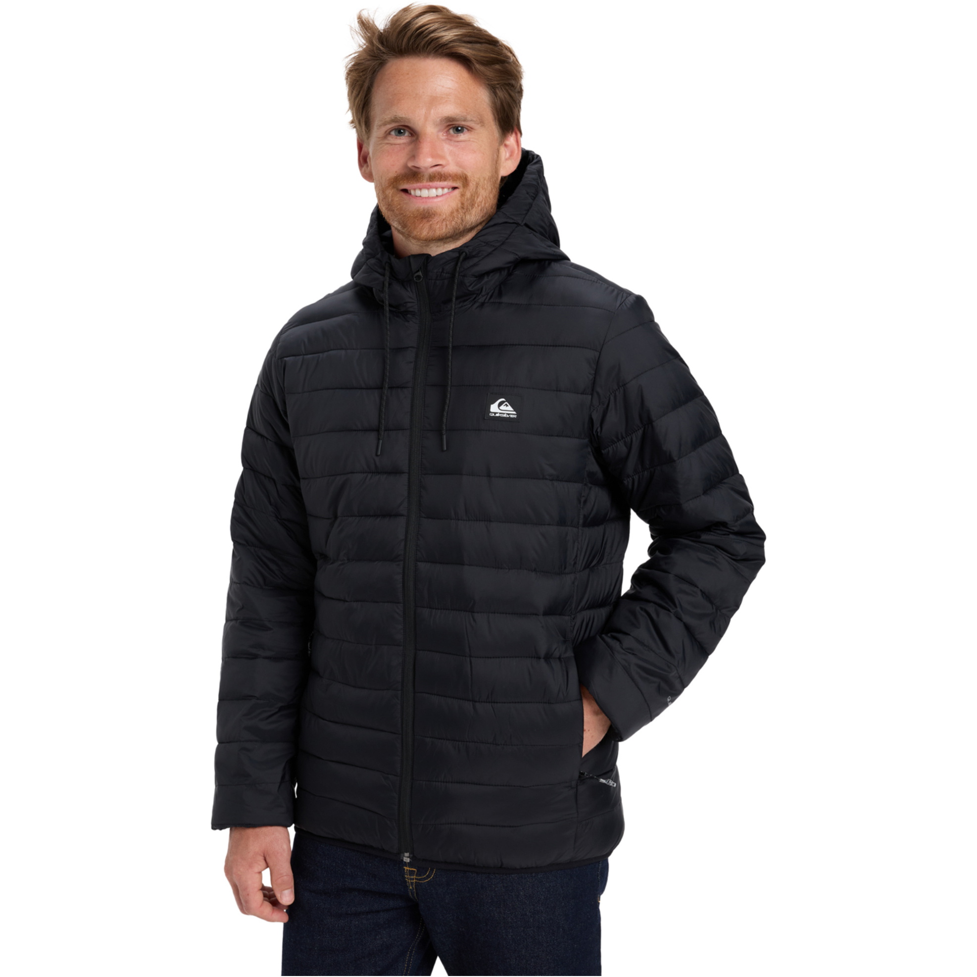 2026 Quiksilver Mens Scaly Hooded Insulator Jacket EQYJK04189 - Black